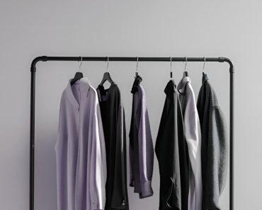 a rack with clothes