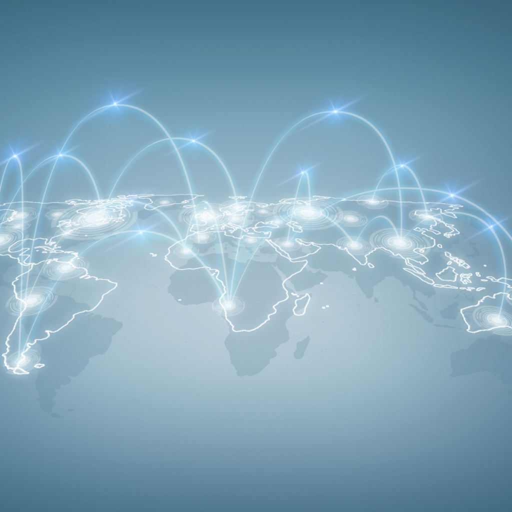 global map with light nodes